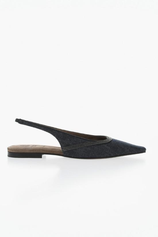 브루넬로 쿠치넬리 플랫 슈즈 MZ12C3001P C001 Blue - BRUNELLO CUCINELLI