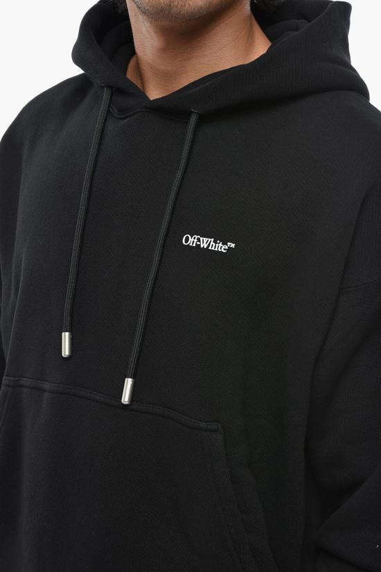  오프화이트 후드 티셔츠 OMBB085F24FLE0091001 Black - OFF WHITE