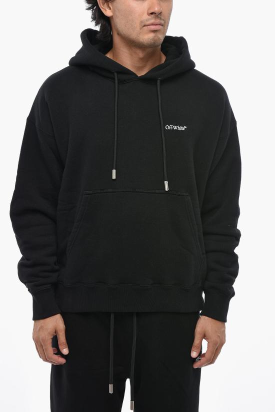  오프화이트 후드 티셔츠 OMBB085F24FLE0091001 Black