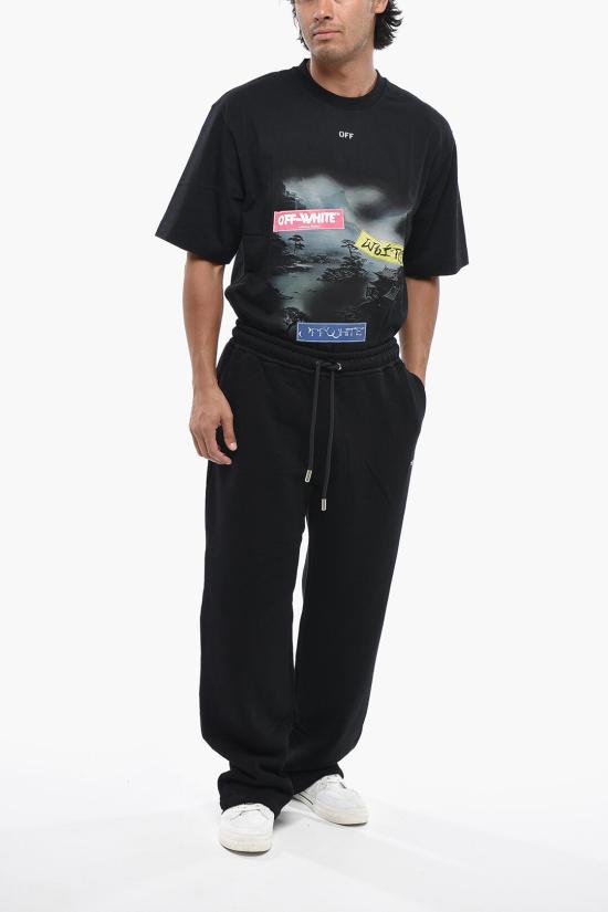  오프화이트 트레이닝/조거 팬츠 OMCH054F24FLE0041001 - OFF WHITE
