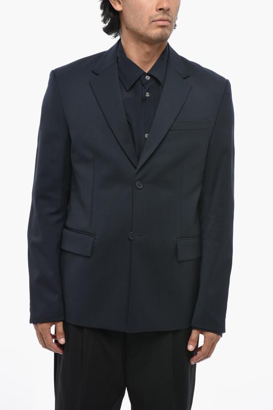  오프화이트 수트 자켓 OMEN063G23FAB0014600 Blue