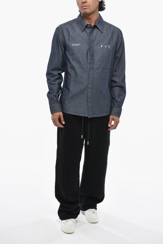  오프화이트 긴팔 셔츠 OMYD027T21DEN0014501 Blue - OFF WHITE