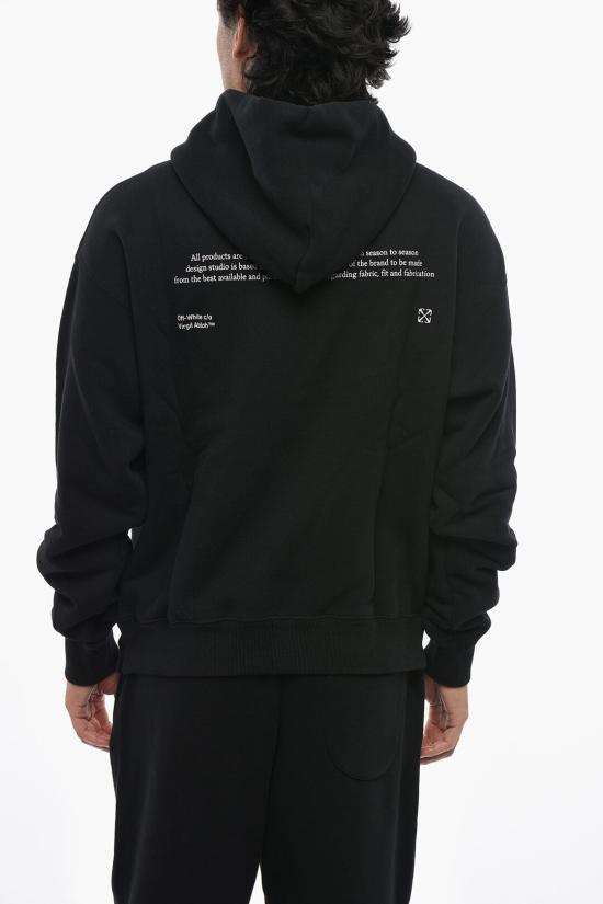  오프화이트 후드 티셔츠 OMBB085F24FLE00C1084 Black - OFF WHITE