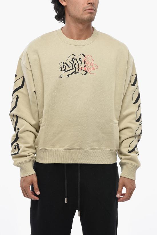  오프화이트 긴팔 티셔츠 OMBA058S22FLE0031710 Beige