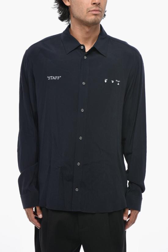  오프화이트 긴팔 셔츠 OMGA127T21FAB0014501 Blue