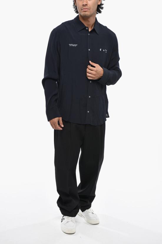  오프화이트 긴팔 셔츠 OMGA127T21FAB0014501 Blue - OFF WHITE
