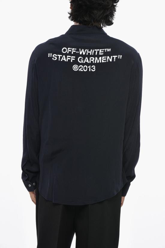  오프화이트 긴팔 셔츠 OMGA127T21FAB0014501 Blue - OFF WHITE