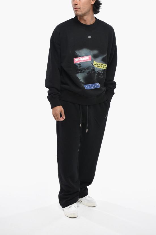  오프화이트 긴팔 티셔츠 OMBA054F24FLE0081084 Black - OFF WHITE