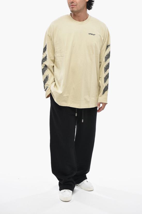  오프화이트 긴팔 티셔츠 OMAB091F24JER0056110 Beige - OFF WHITE