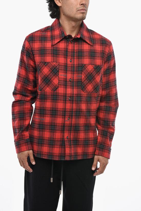  오프화이트 긴팔 셔츠 OMGA133E20FAB0012510 Nero Rosso