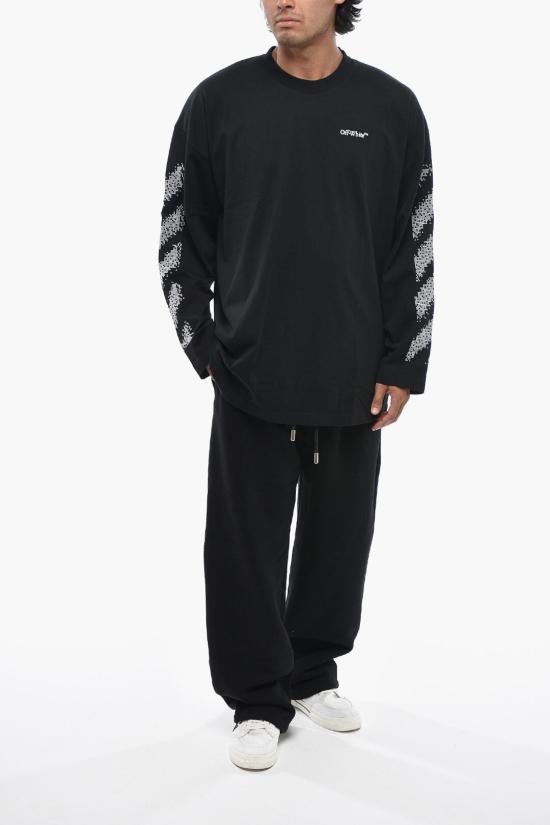  오프화이트 긴팔 티셔츠 OMAB091F24JER0051001 Black - OFF WHITE