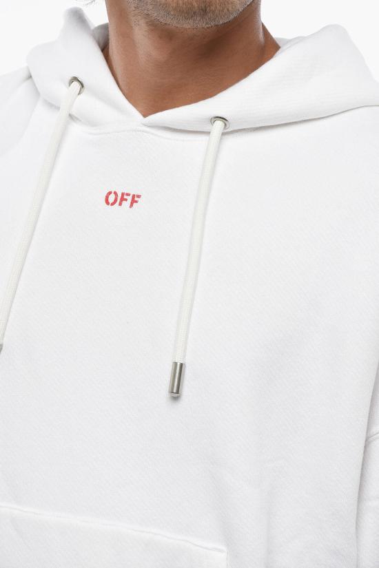  오프화이트 후드 티셔츠 OMBB118F24FLE0050125 White - OFF WHITE