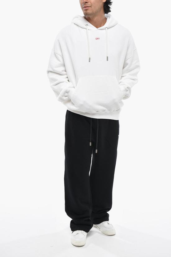  오프화이트 후드 티셔츠 OMBB118F24FLE0050125 White - OFF WHITE