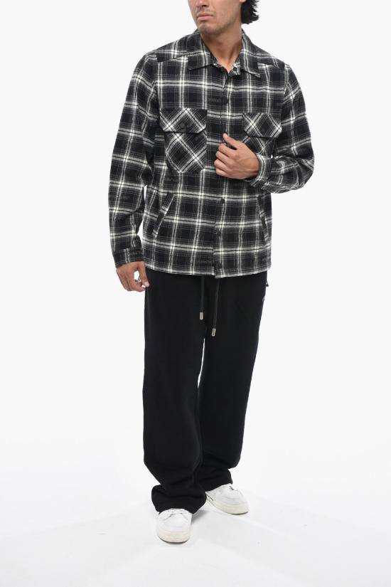  오프화이트 긴팔 셔츠 OMEM001E20FAB0011010 Black White - OFF WHITE