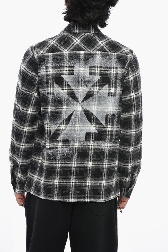  오프화이트 긴팔 셔츠 OMEM001E20FAB0011010 Black White - OFF WHITE
