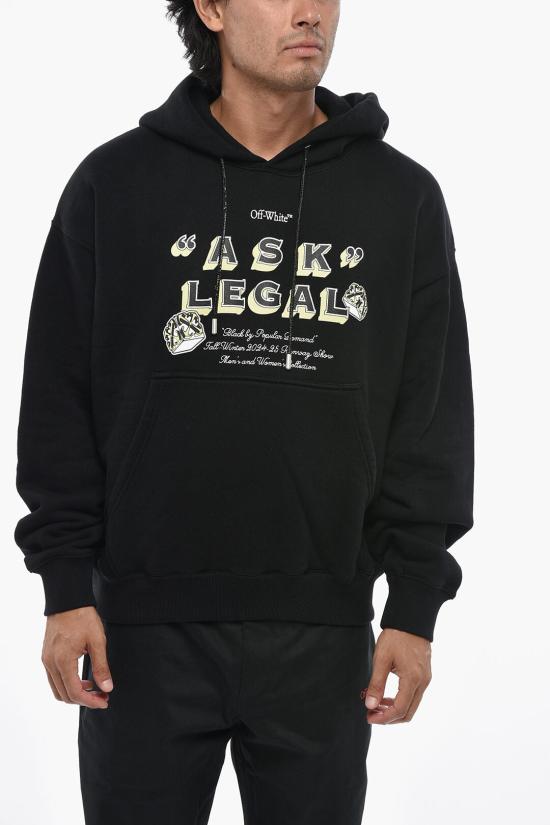  오프화이트 후드 티셔츠 OMBB085W24FLE0041001 Black
