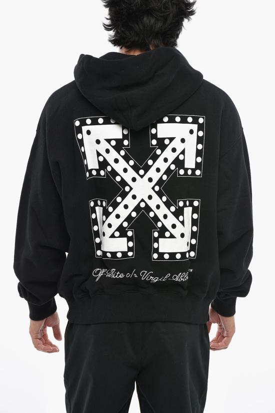  오프화이트 후드 티셔츠 OMBB085W24FLE0041001 Black - OFF WHITE