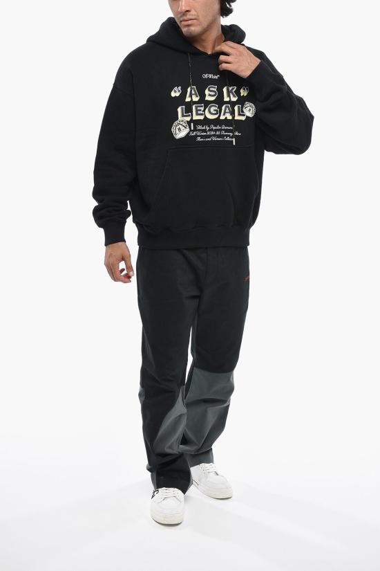  오프화이트 후드 티셔츠 OMBB085W24FLE0041001 Black - OFF WHITE