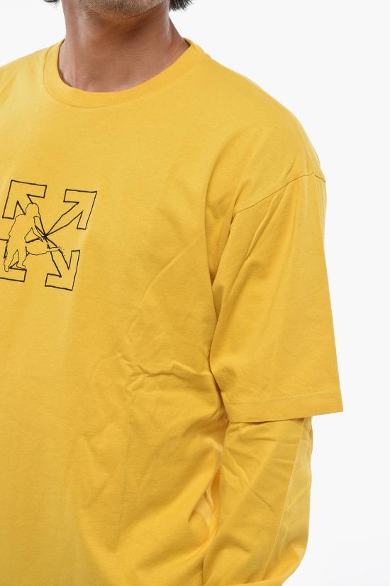  오프화이트 긴팔 티셔츠 OMAB022E20JER0011810 Yellow - OFF WHITE