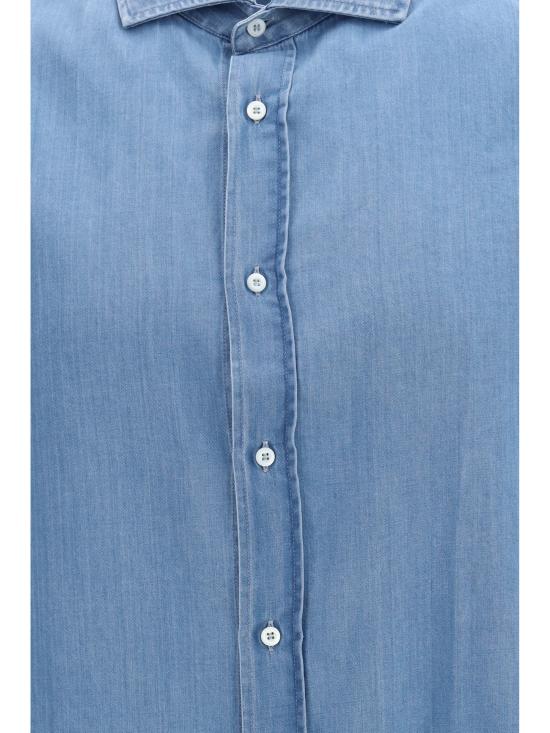 26SS 브루넬로 쿠치넬리 긴팔 셔츠 MR6830627 C008 LIGHT BLUE - BRUNELLO CUCINELLI