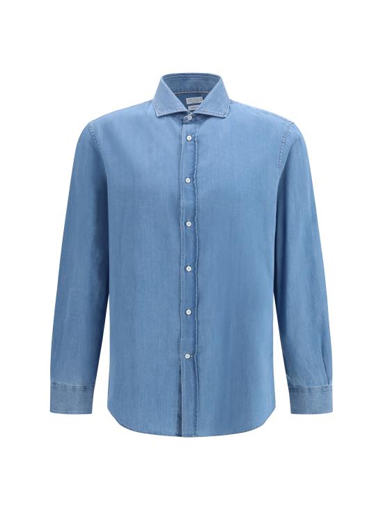 26SS 브루넬로 쿠치넬리 긴팔 셔츠 MR6830627 C008 LIGHT BLUE