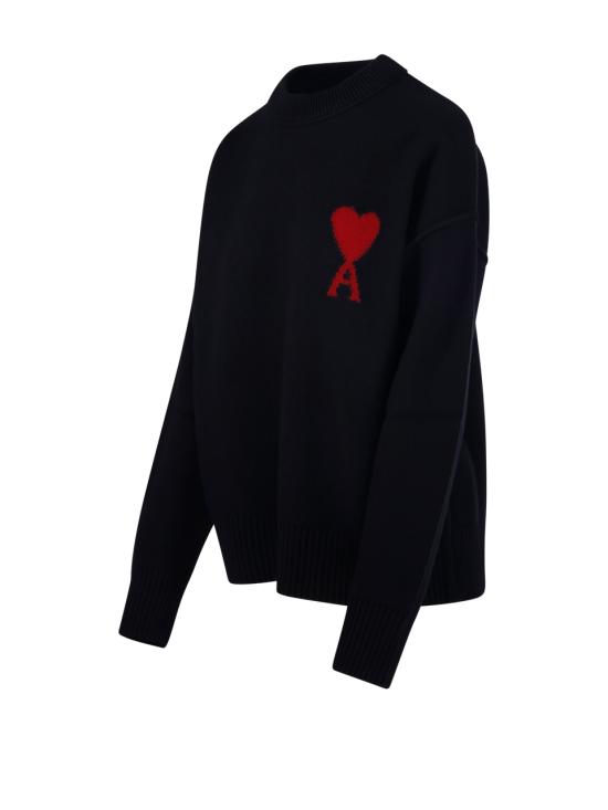 26FW 아미 빅 하트 울 크루넥 스웨터 UKS838 018 009 BLACK RED - AMI