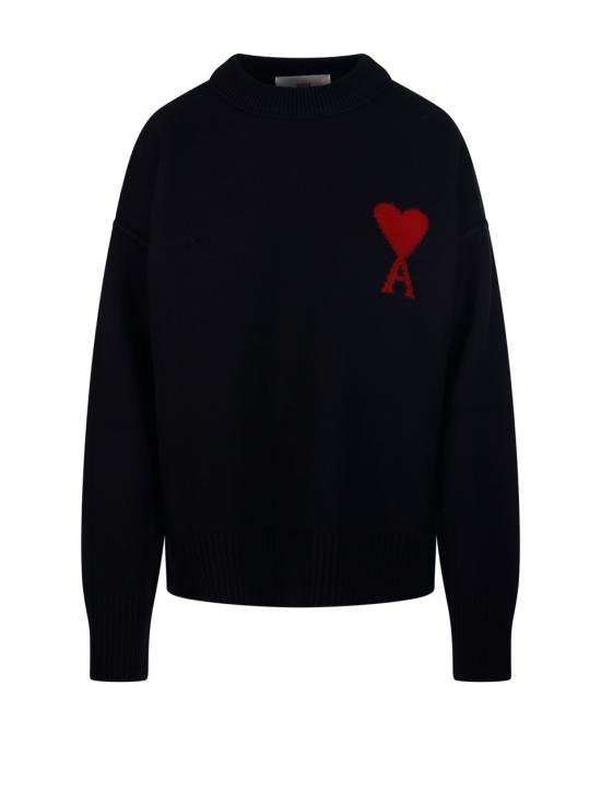 26FW 아미 빅 하트 울 크루넥 스웨터 UKS838 018 009 BLACK RED