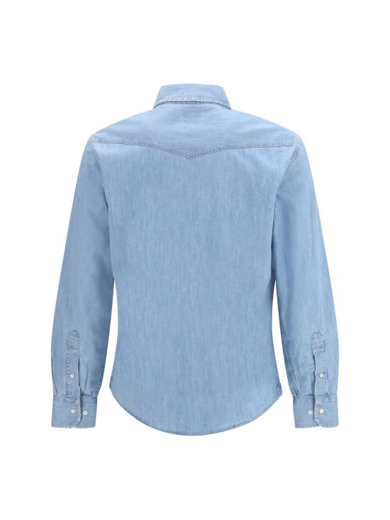 26SS 브루넬로 쿠치넬리 이지 핏 라이트웨이트 데님 셔츠 MH1924008 COW32 LIGHT BLUE - BRUNELLO CUCINELLI