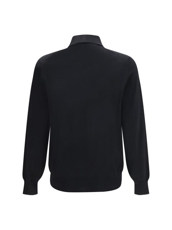 26SS 브루넬로 쿠치넬리 니트 폴로 셔츠 M29800135 CH101 BLACK - BRUNELLO CUCINELLI