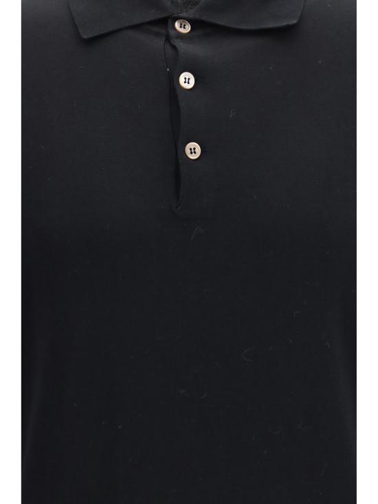 26SS 브루넬로 쿠치넬리 니트 폴로 셔츠 M29800135 CH101 BLACK - BRUNELLO CUCINELLI