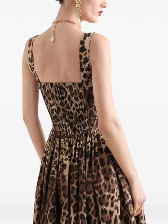 26FW 돌체앤가바나 롱 원피스 F6TTHT HS5E3HY13M LEOPARD PRINT - DOLCE & GABBANA