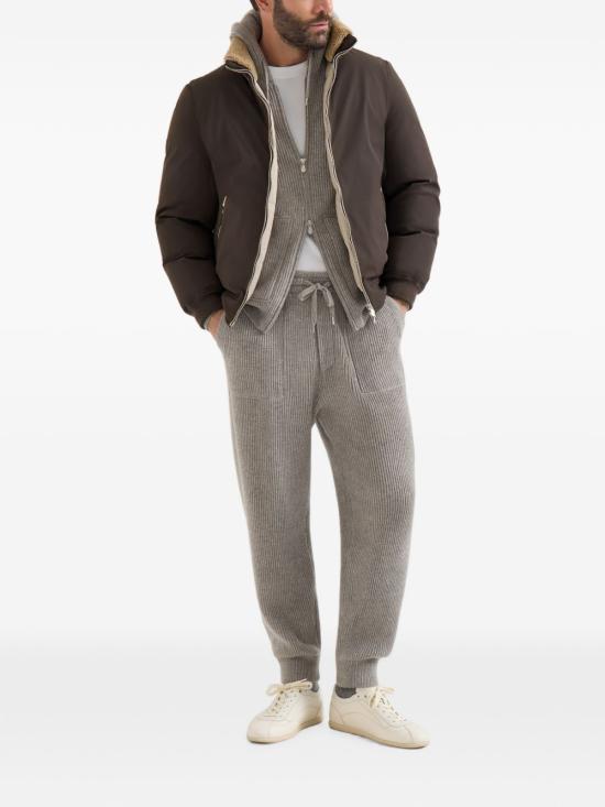 26FW 브루넬로 쿠치넬리 립드 니트 집 후드 스웨터 M22704806G CFF57 GREY - BRUNELLO CUCINELLI