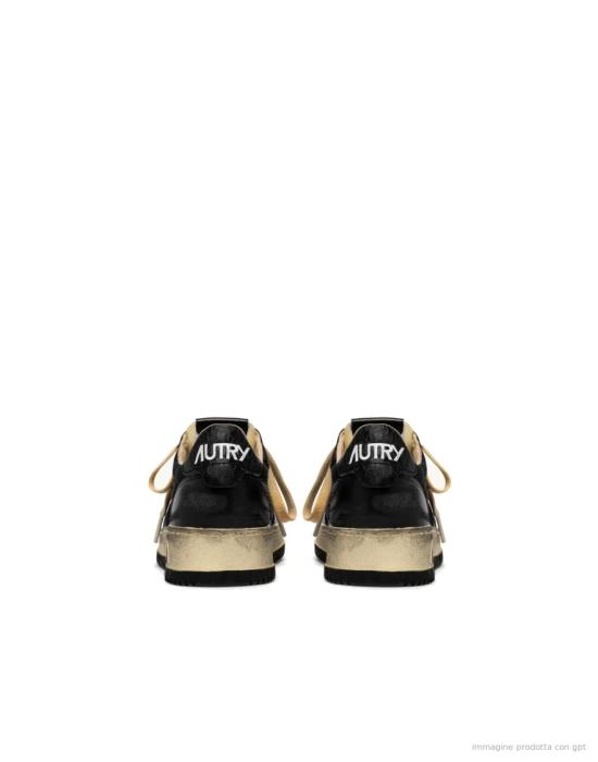 26FW 오트리 슈퍼 빈티지 메달리스트 로우 레더 스니커즈 AVLM Black - AUTRY