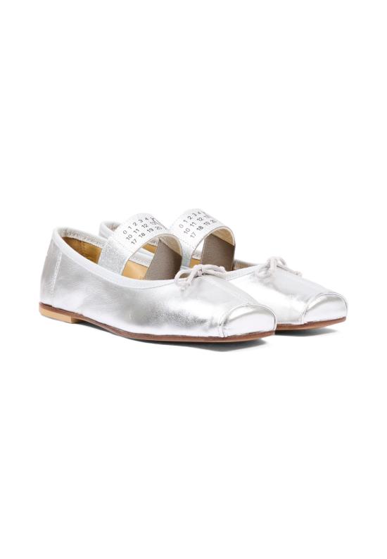 26FW [키즈] MM6 메종마르지엘라 플랫 슈즈 83875 VAR1 SILVER - MM6 MAISON MARGIELA