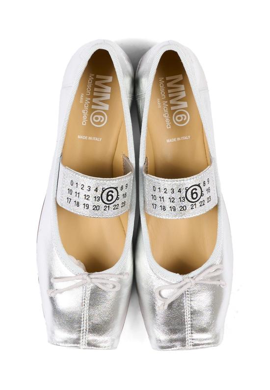 26FW [키즈] MM6 메종마르지엘라 플랫 슈즈 83875 VAR1 SILVER - MM6 MAISON MARGIELA