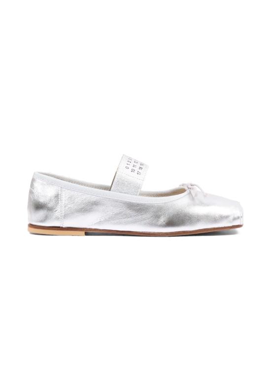 26FW [키즈] MM6 메종마르지엘라 플랫 슈즈 83875 VAR1 SILVER