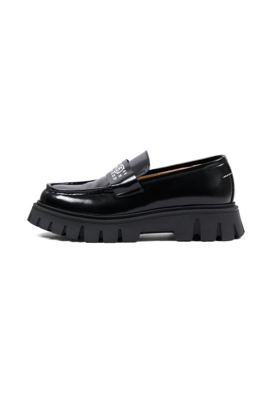 26FW [키즈] MM6 메종마르지엘라 모카신 83935 VAR1 BLACK - MM6 MAISON MARGIELA