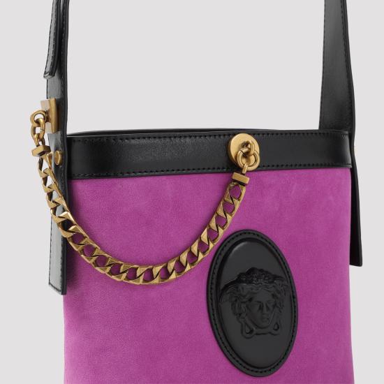 26FW 베르사체 숄더백 1026048 1A17850 2B8FJ BLACK BOUGANVILLE GOLD 8 - VERSACE