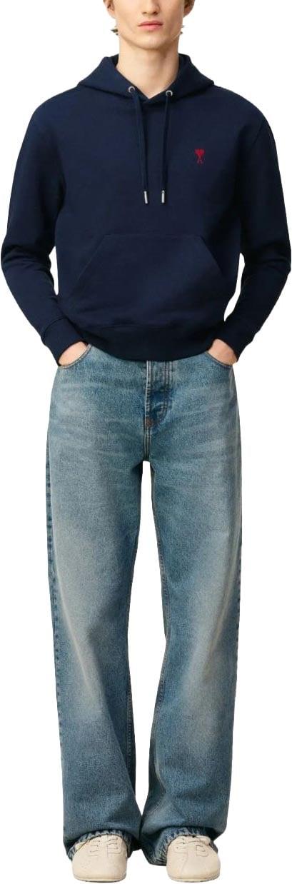 26FW 아미 후드 티셔츠 9990048645406 NAVY - AMI