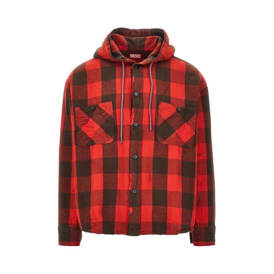 26FW 디젤 후드 티셔츠 A23341OHNBX Red