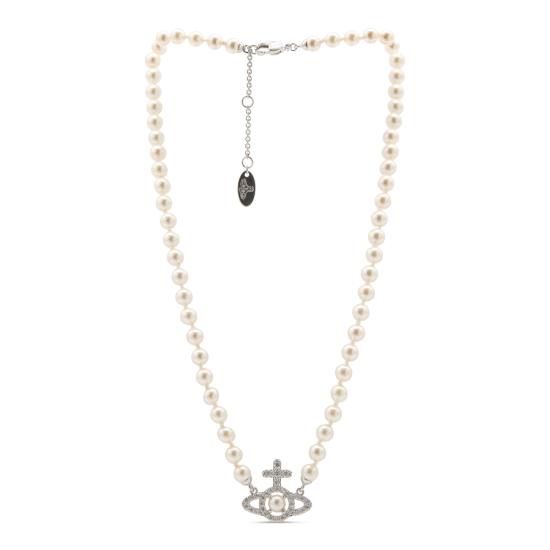26FW 비비안웨스트우드 올림피아 펄 목걸이 6301011P 02P373P373 PLATINUM WHITE CREAMROSE PEARL