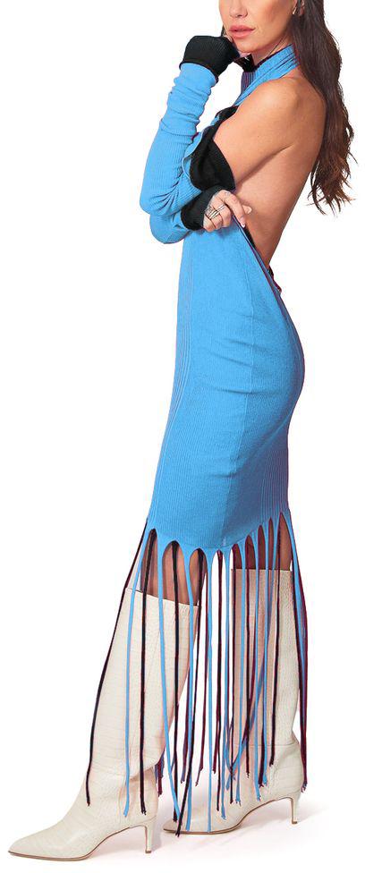 26FW 보테가베네타 롱 원피스 9788835660062 BLUE - BOTTEGA VENETA