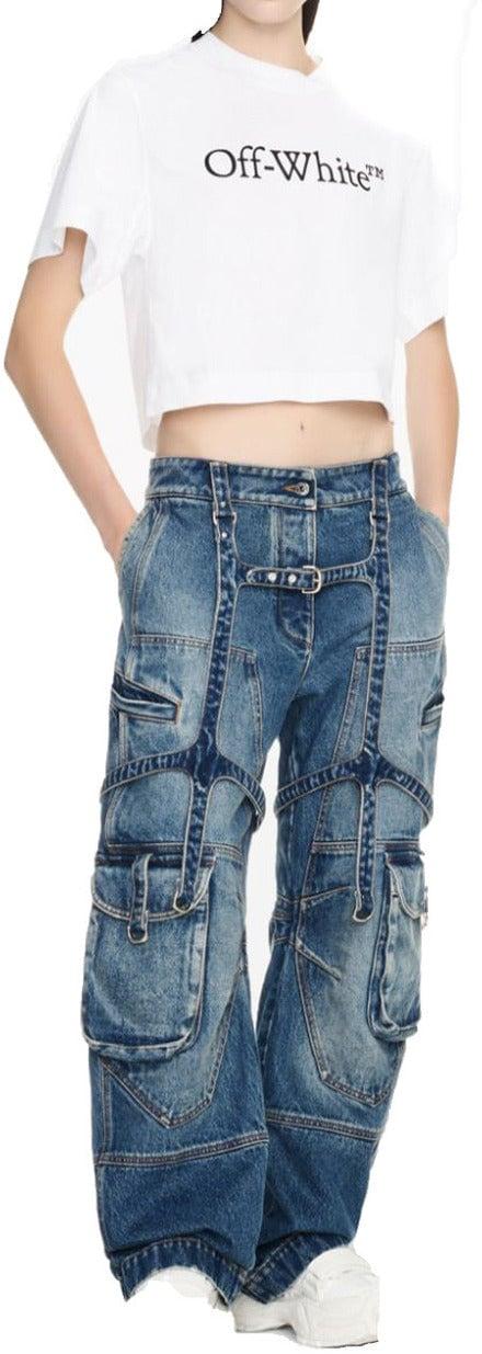 26FW 오프화이트 데님 팬츠 9843837567262 BLUE - OFF WHITE