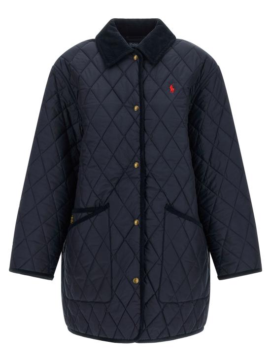 26FW 폴로 랄프로렌 로고 자수 다운 코트 211971180003 Blue