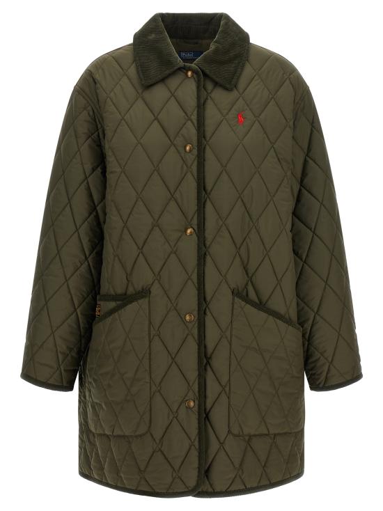 26FW 폴로 랄프로렌 로고 자수 다운 코트 211971180002 Green