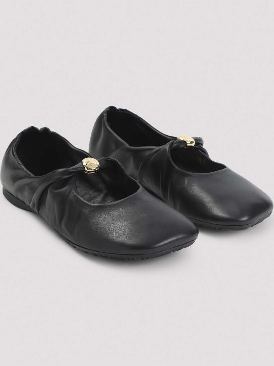 26FW 로에베 나파 램스킨 페블 소프트 발레리나 L815466X46 1100 BLACK - LOEWE