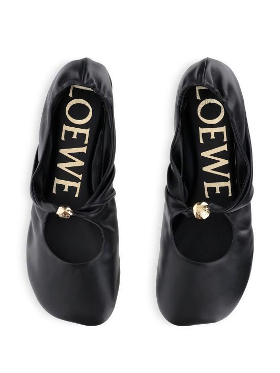 26FW 로에베 나파 램스킨 페블 소프트 발레리나 L815466X46 1100 BLACK - LOEWE