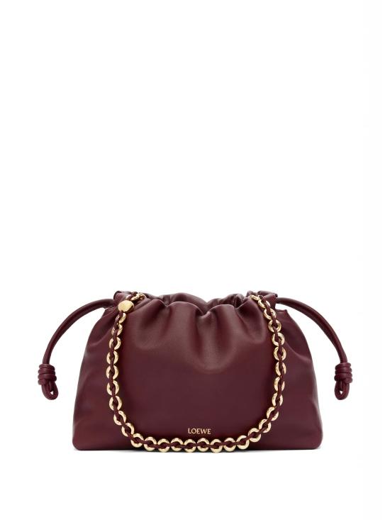 26FW 로에베 멜로우 나파 램스킨 미디움 플라멘코 퍼스 백 A411FCRX75 0018 DARK CHESTNUT - LOEWE