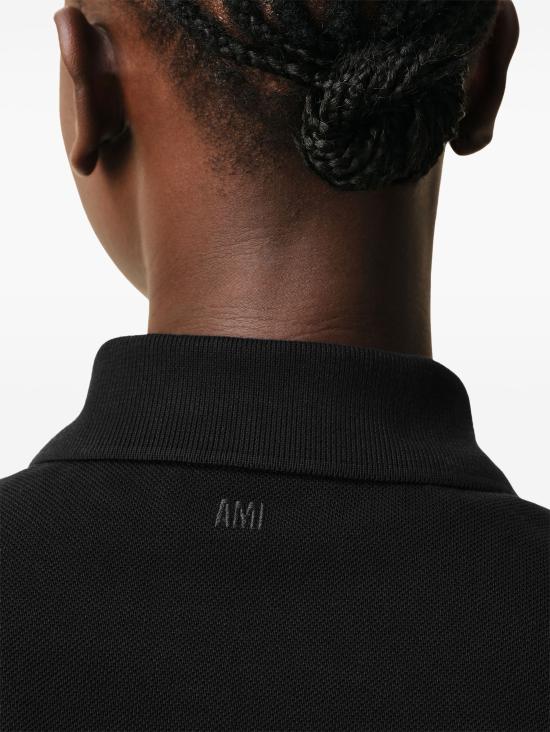 26FW 아미 스몰 하트 로고 폴로 셔츠 BFUPL001U760 001 BLACK - AMI