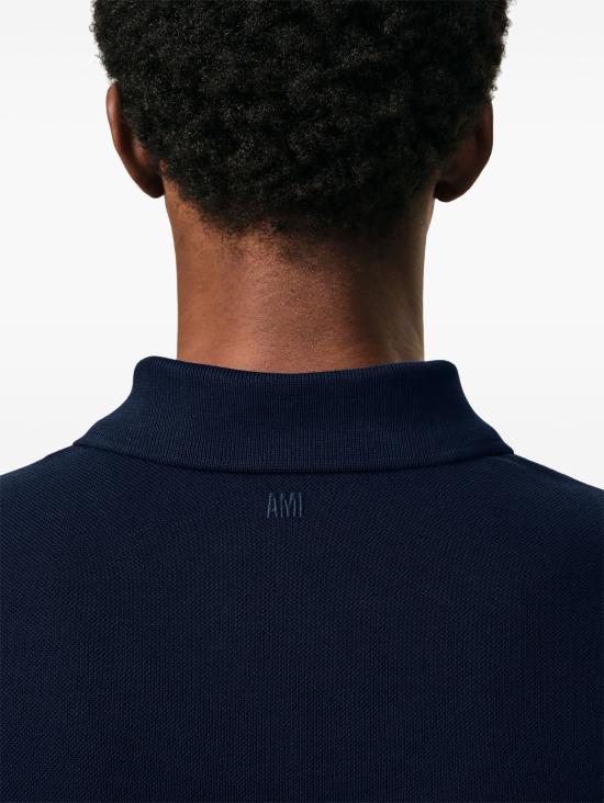 26FW 아미 스몰 하트 로고 폴로 셔츠 BFUPL001U760 430 BLUE - AMI
